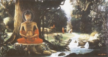 仏教徒 Painting - 菩薩は真理の実現と仏教の悟りの達成のために苦行を6年間続けた